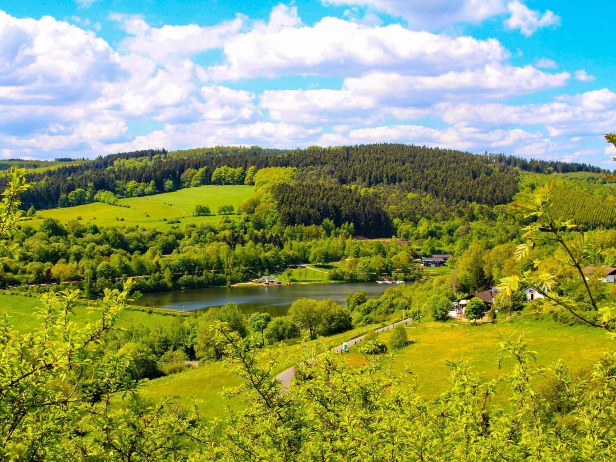 Idyllic Bungalow In Feusdorf With Forest View Bagian luar foto